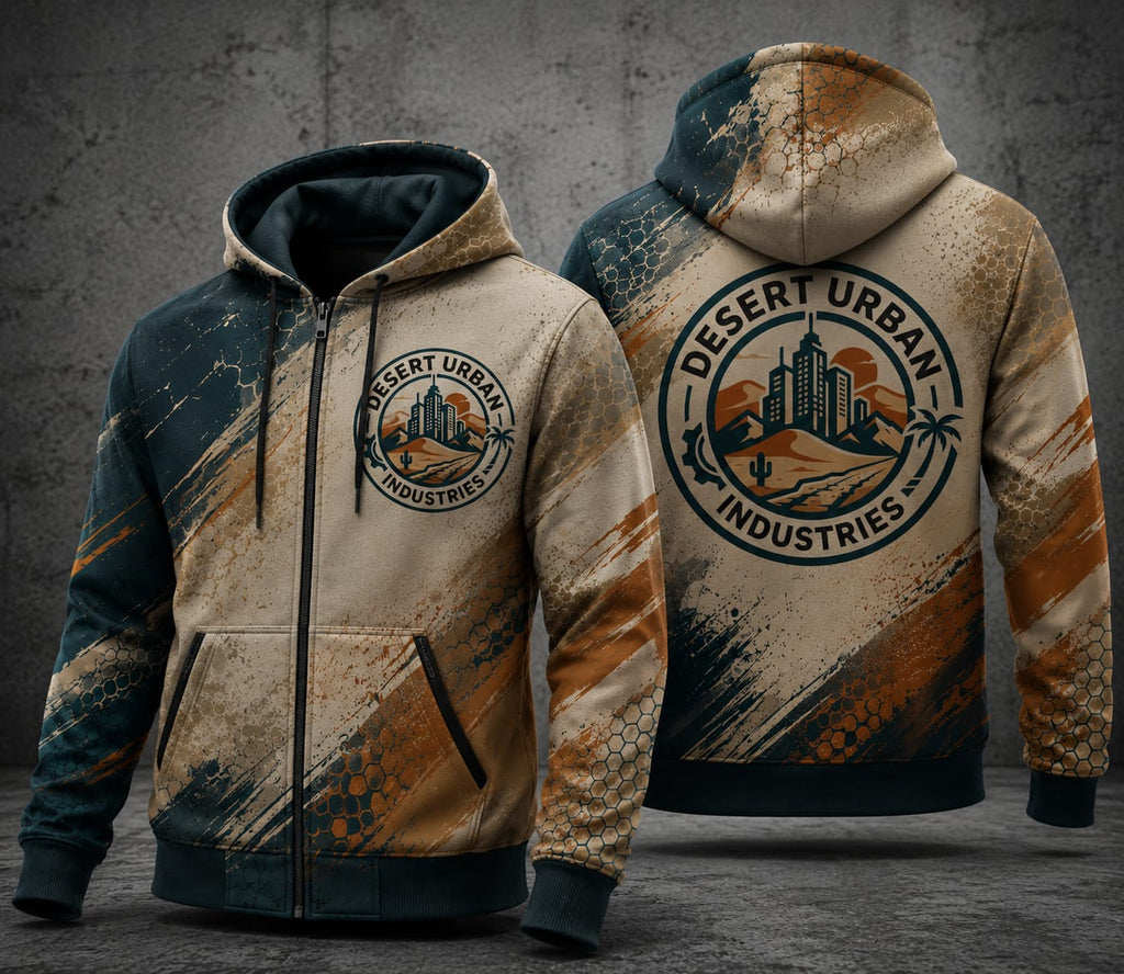 Desert Urban Industries Skyline Badge Zip-Up Hoodie
