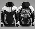 Desert Urban Industries Skyline Badge Zip-Up Hoodie — Monochrome